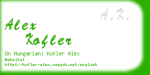 alex kofler business card